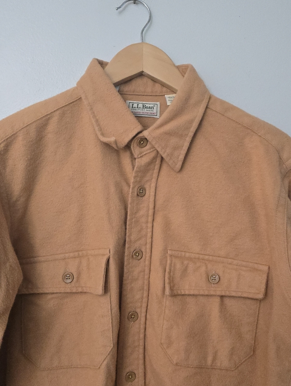 LL Bean Vintage Casual Orange Mens Regular Button Front Outdoors 16 / Large - Picture 2 of 8